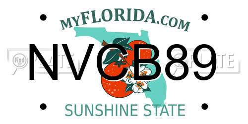 NVCB89 Florida License Plate