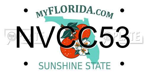 NVCC53 Florida License Plate