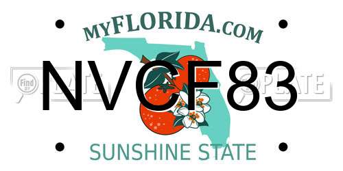 NVCF83 Florida License Plate