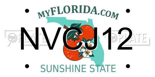NVCJ12 Florida License Plate