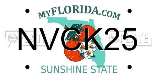 NVCK25 Florida License Plate