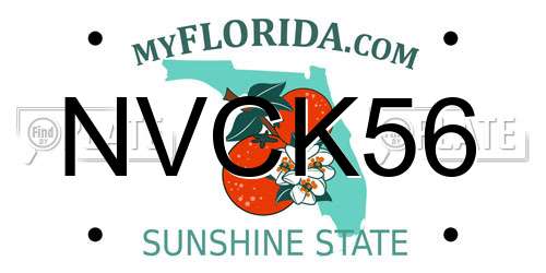 NVCK56 Florida License Plate