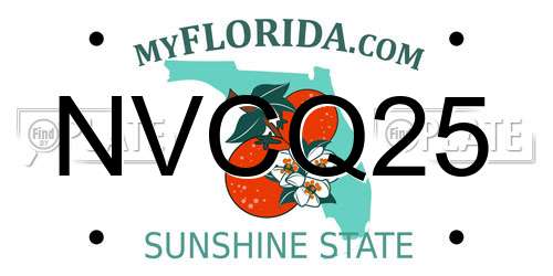 NVCQ25 Florida License Plate