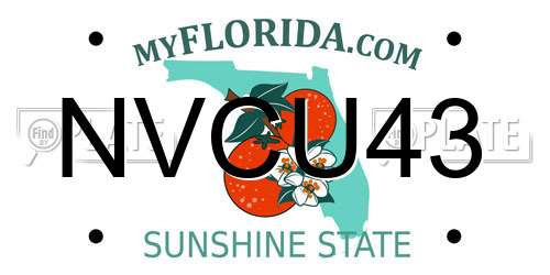 NVCU43 Florida License Plate