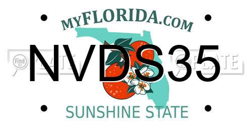 NVDS35 Florida License Plate