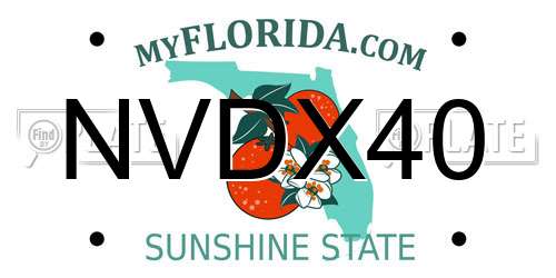 NVDX40 Florida License Plate