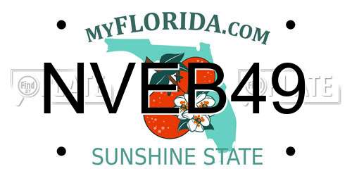 NVEB49 Florida License Plate