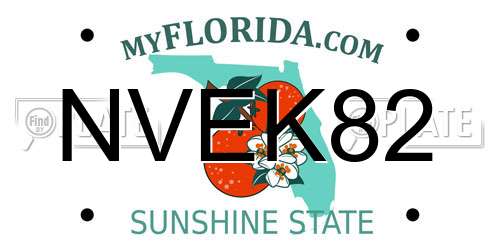 NVEK82 Florida License Plate