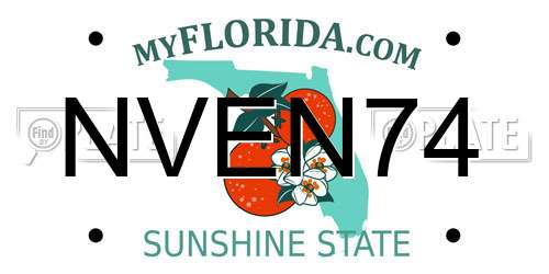 NVEN74 Florida License Plate