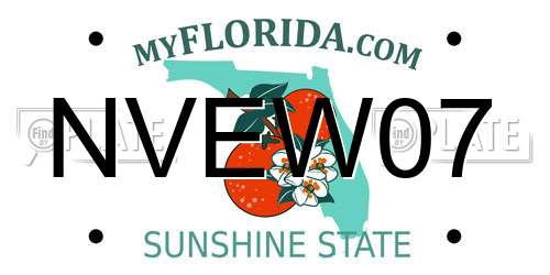 NVEW07 Florida License Plate