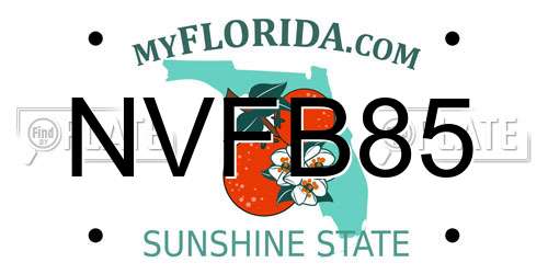 NVFB85 Florida License Plate