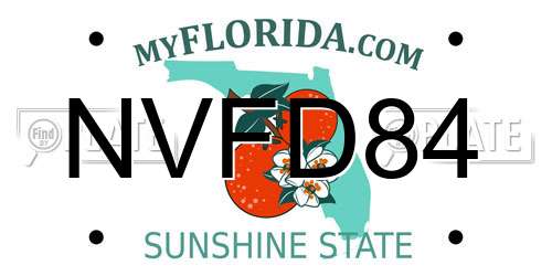 NVFD84 Florida License Plate