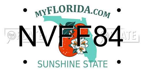 NVFF84 Florida License Plate
