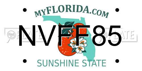 NVFF85 Florida License Plate