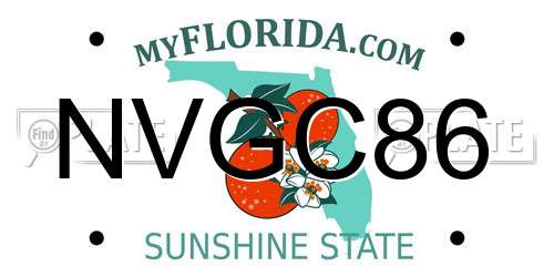 NVGC86 Florida License Plate