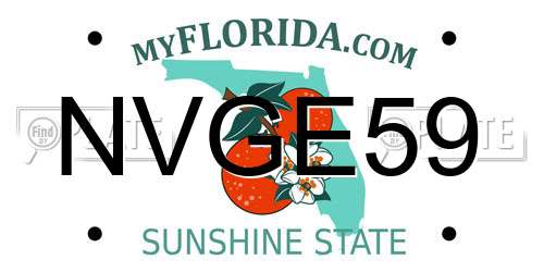 NVGE59 Florida License Plate