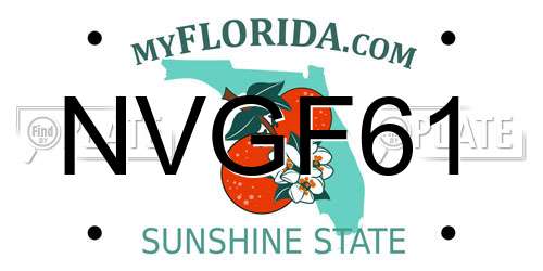 NVGF61 Florida License Plate