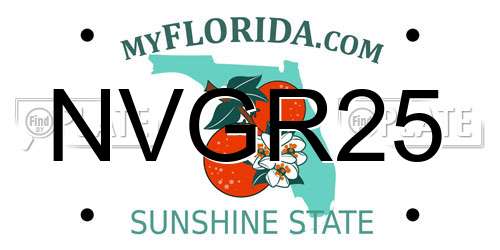 NVGR25 Florida License Plate