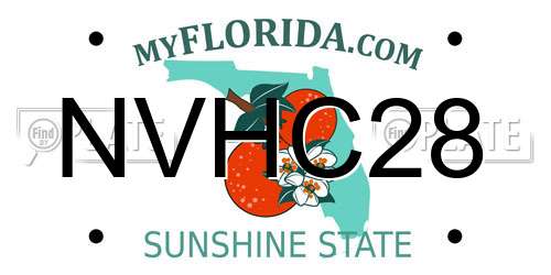 NVHC28 Florida License Plate