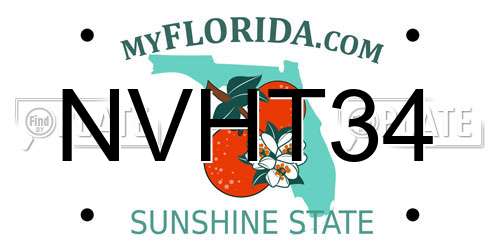 NVHT34 Florida License Plate