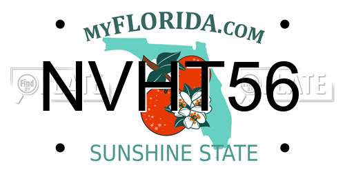 NVHT56 Florida License Plate