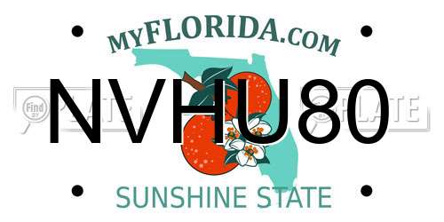 NVHU80 Florida License Plate