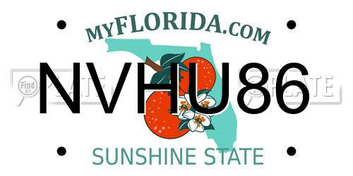 NVHU86 Florida License Plate