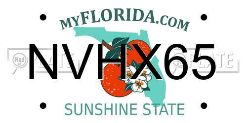 NVHX65 Florida License Plate