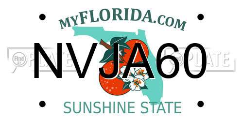 NVJA60 Florida License Plate