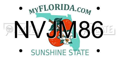 NVJM86 Florida License Plate