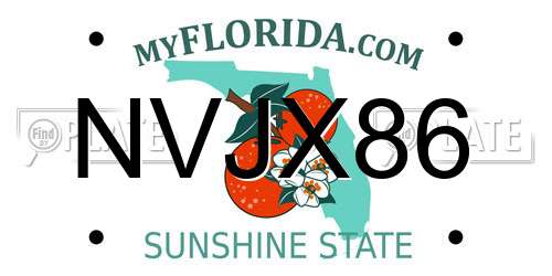 NVJX86 Florida License Plate