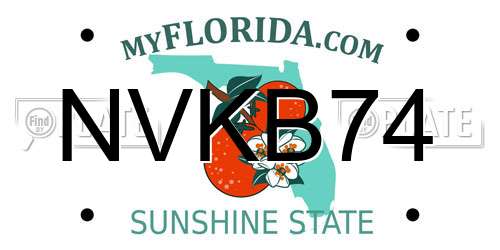 NVKB74 Florida License Plate