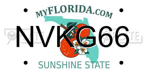 NVKG66 Florida License Plate