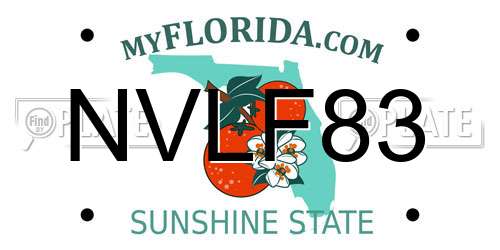 NVLF83 Florida License Plate