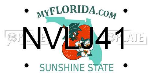 NVLJ41 Florida License Plate