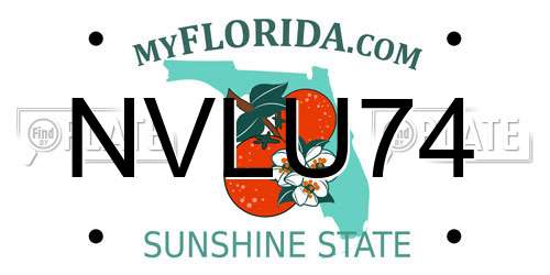 NVLU74 Florida License Plate