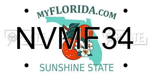 NVMF34 Florida License Plate