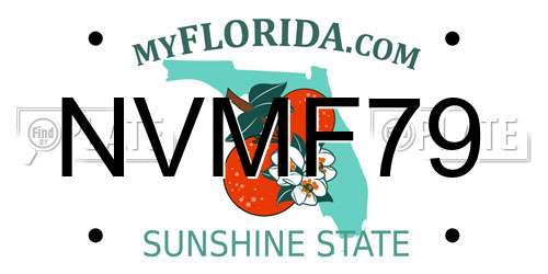 NVMF79 Florida License Plate