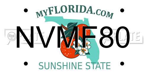 NVMF80 Florida License Plate