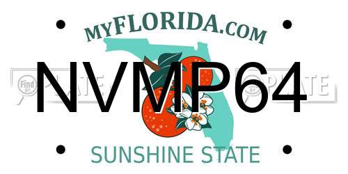 NVMP64 Florida License Plate