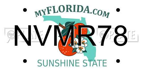 NVMR78 Florida License Plate