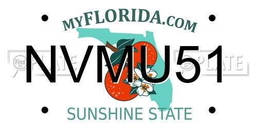 NVMU51 Florida License Plate