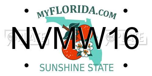 NVMW16 Florida License Plate