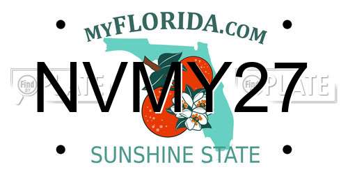 NVMY27 Florida License Plate