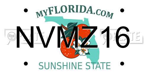 NVMZ16 Florida License Plate