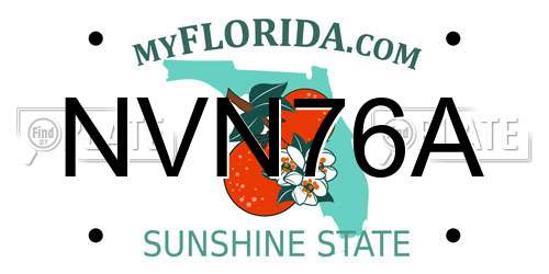NVN76A Florida License Plate