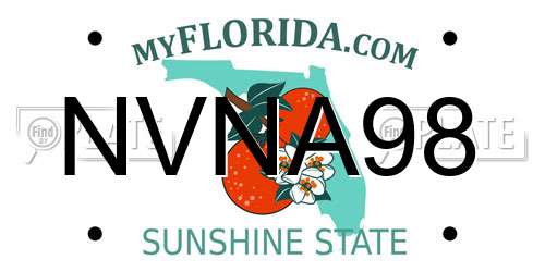 NVNA98 Florida License Plate