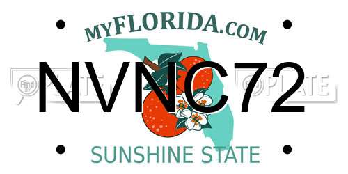 NVNC72 Florida License Plate