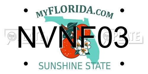 NVNF03 Florida License Plate