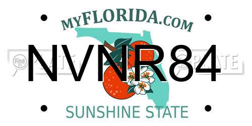 NVNR84 Florida License Plate